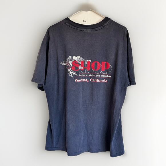 Vintage Harley Davidson Motorcycle T-Shirt Ventura, CA California “THE SHOP” XL - Picture 7 of 8